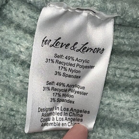 For Love & Lemons Mint Dominique Cropped Backless Sweater Tank Size XL - Picture 14 of 15